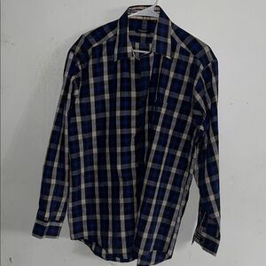 Burberry Blue and Black Plaid Shirt